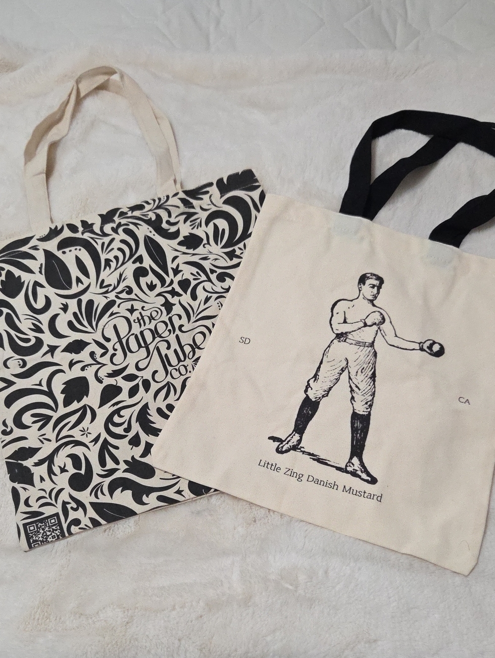 Little Zing Danish Mustard punchy tote bag Vintage Sports Illustration Bonus Bag